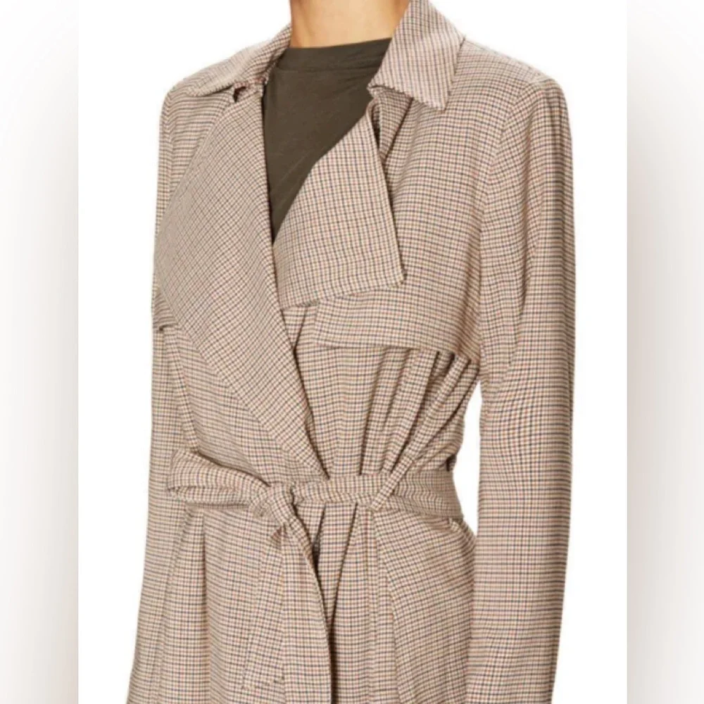 1. State Brown Tattersall Check Trench Coat